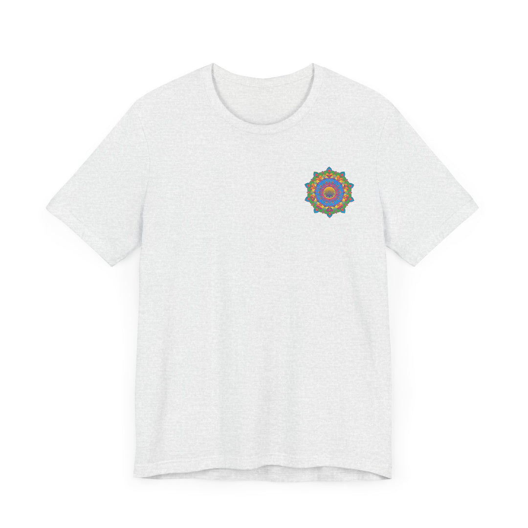 Colorful and intricate mandala design tee showcasing spiritual peace and harmony