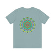Colorful mandala design t-shirt with spiritual vibes and psychedelic patterns