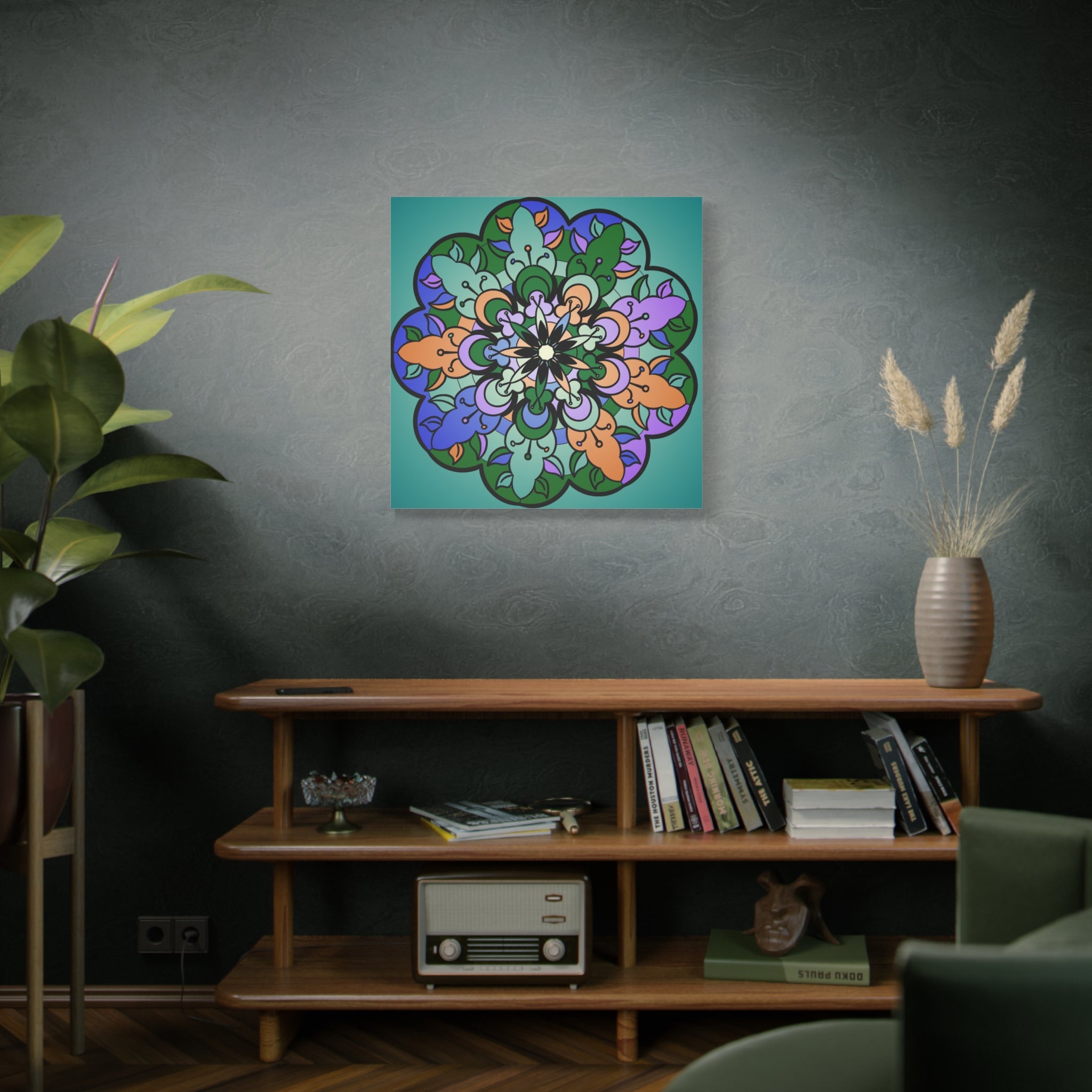 Floral Mandala Matte Canvas Wall Art