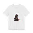 Black Cat Mystery T-Shirt featuring a shadowy feline with elegant design