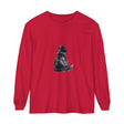Black Cat Watercolor Long Sleeve T-Shirt featuring a vibrant watercolor design of a black cat on a comfortable long sleeve t-shirt
