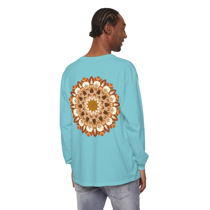 Unisex long sleeve tee featuring detailed mandala design