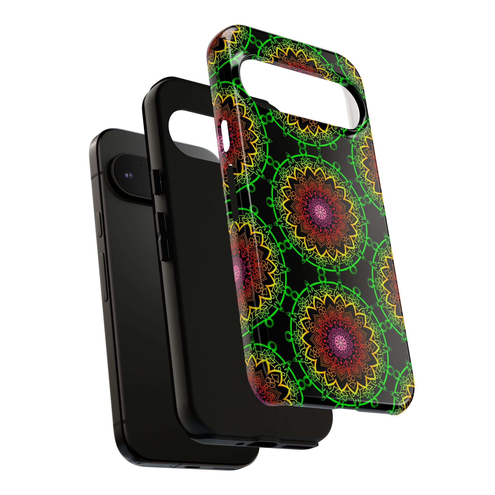 Artistic Mandala Phone Case with Bold Patterns and Modern Flair