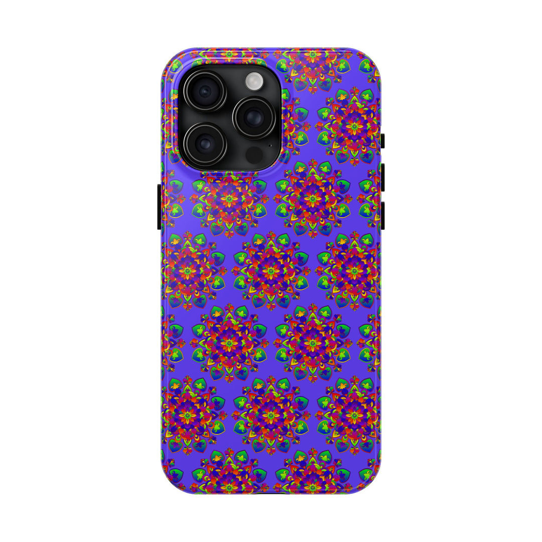 Tiled Hand Drawn Mandala Rainbow Phone Case - Standard alt text 95