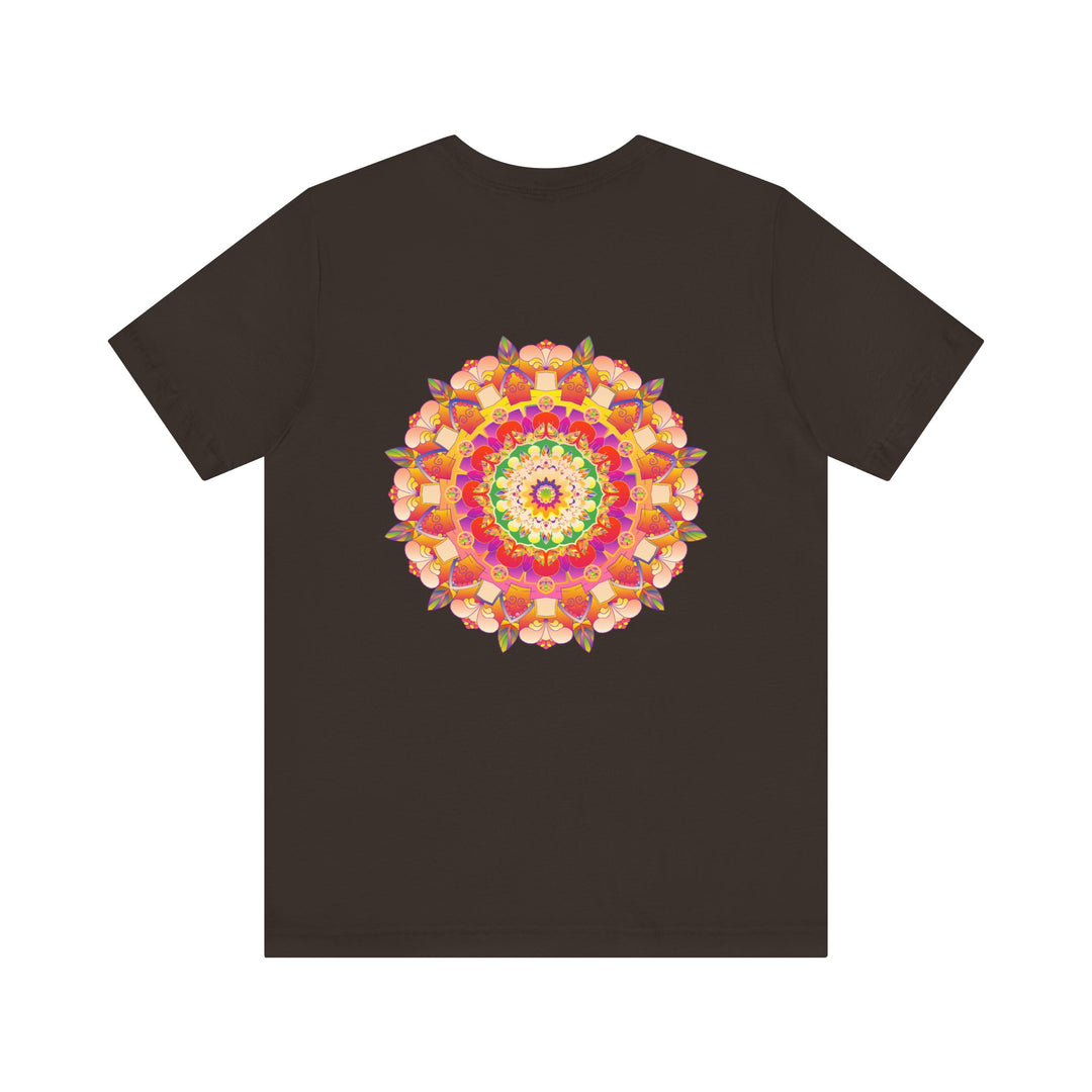 Vibrant Mandala Tee featuring intricate design in eye-catching colors promoting spiritual peace and harmony for a mindful and peaceful lifestyle