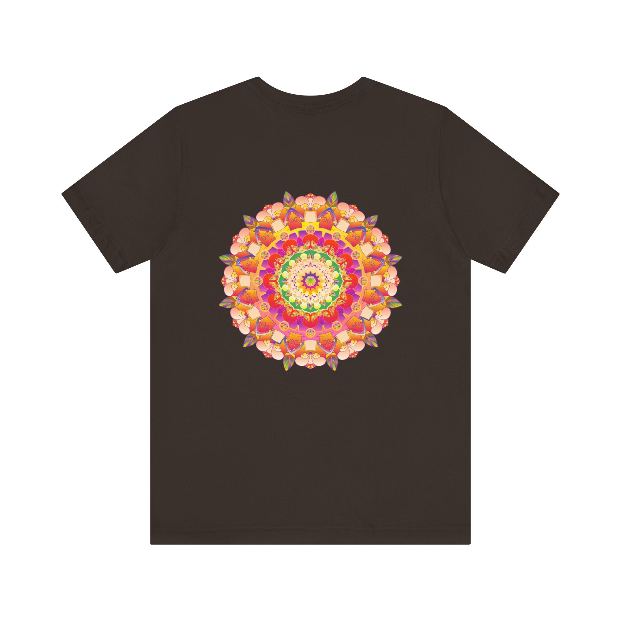 Vibrant Mandala Tee featuring intricate design in eye-catching colors promoting spiritual peace and harmony for a mindful and peaceful lifestyle