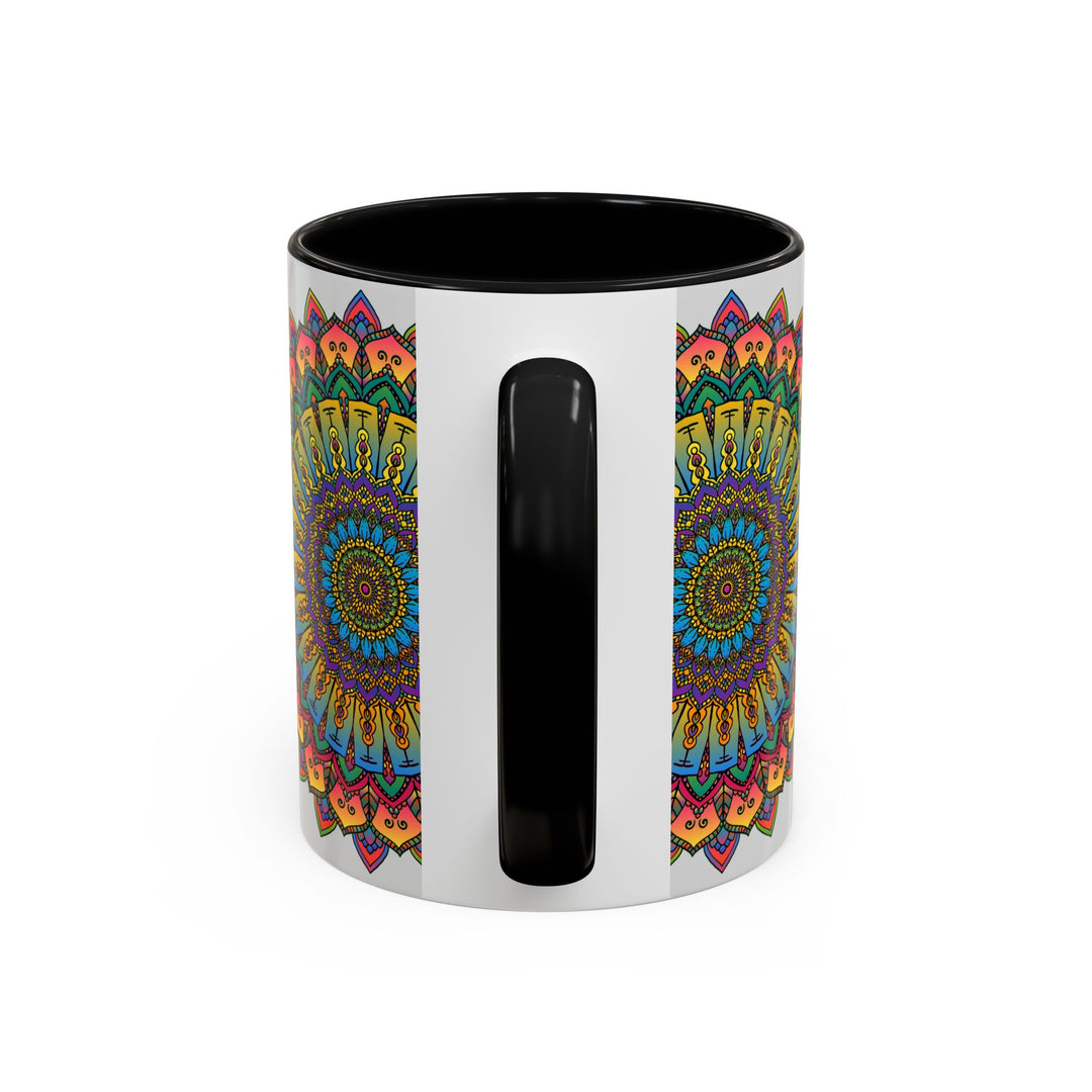 Colorful mandala art mug with spiritual design, perfect for enjoying your favorite hot beverages in style and relaxation