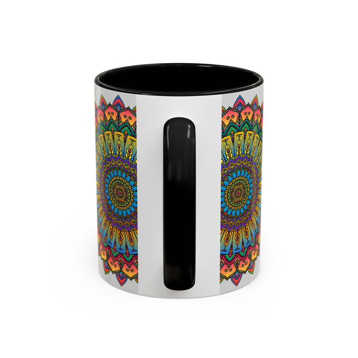 Colorful mandala art mug with spiritual design, perfect for enjoying your favorite hot beverages in style and relaxation