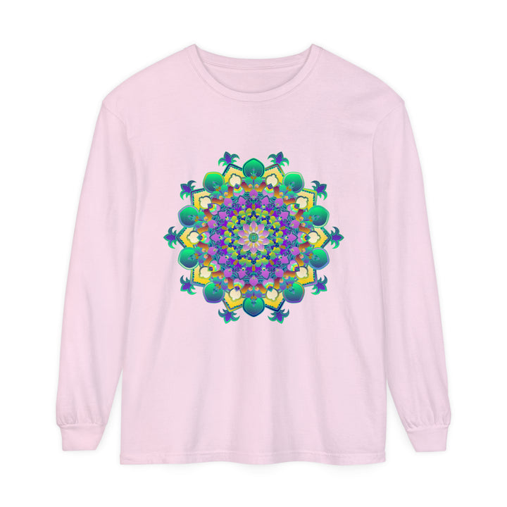 Beautiful and intricate mandala design on a long sleeve t-shirt