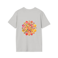 A stunning hand-drawn Lotus Mandala Unisex T-Shirt by Blululi, with a unique and intricate design