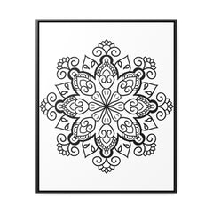 Mandala Handmade Art - Black & White Wall Art - Gallery Canvas Wraps, Vertical Frame 13