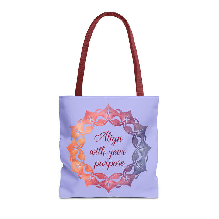 Vibrant orange and purple Mandala Tote Bag, designed as a purposeful everyday carryall