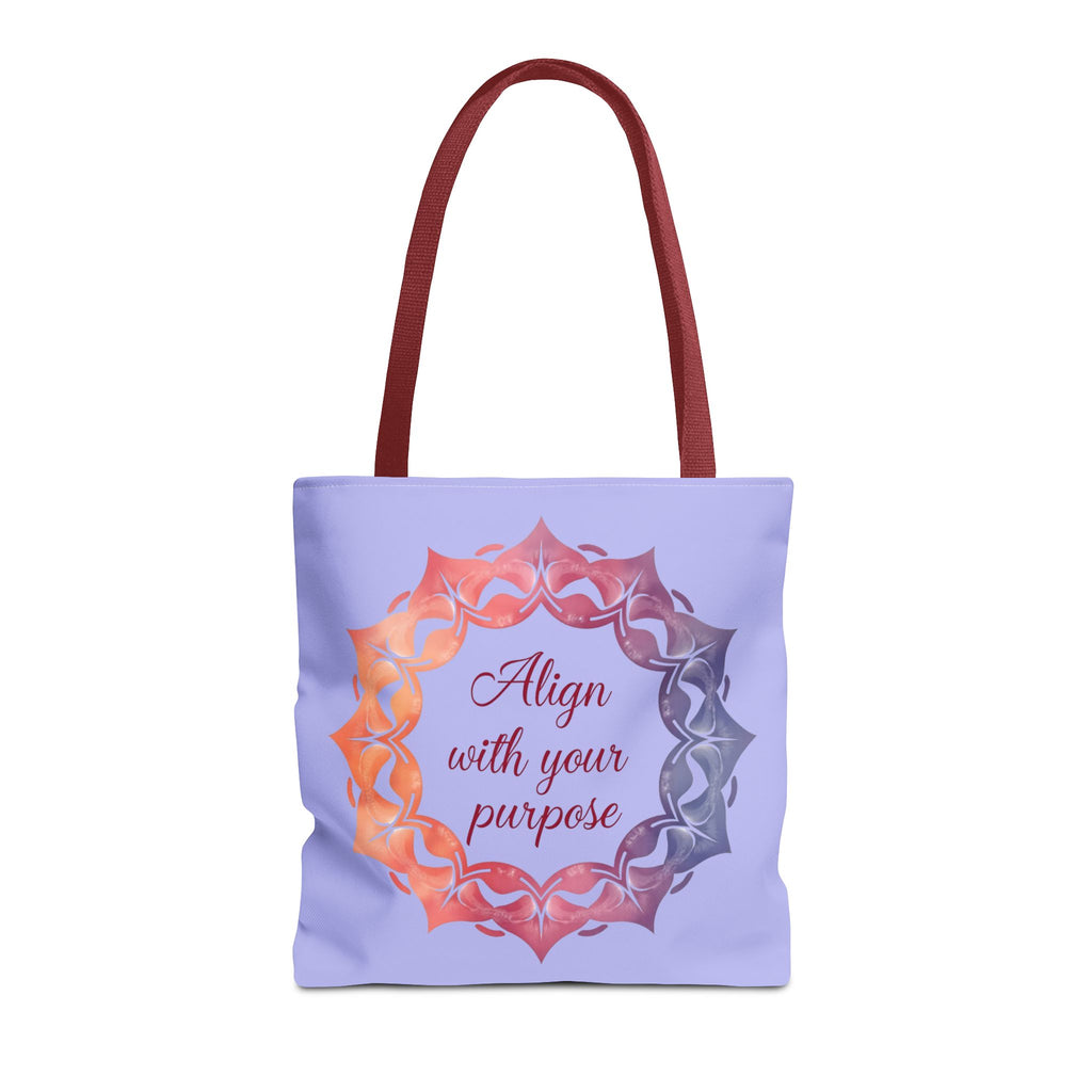 Vibrant orange and purple Mandala Tote Bag, designed as a purposeful everyday carryall