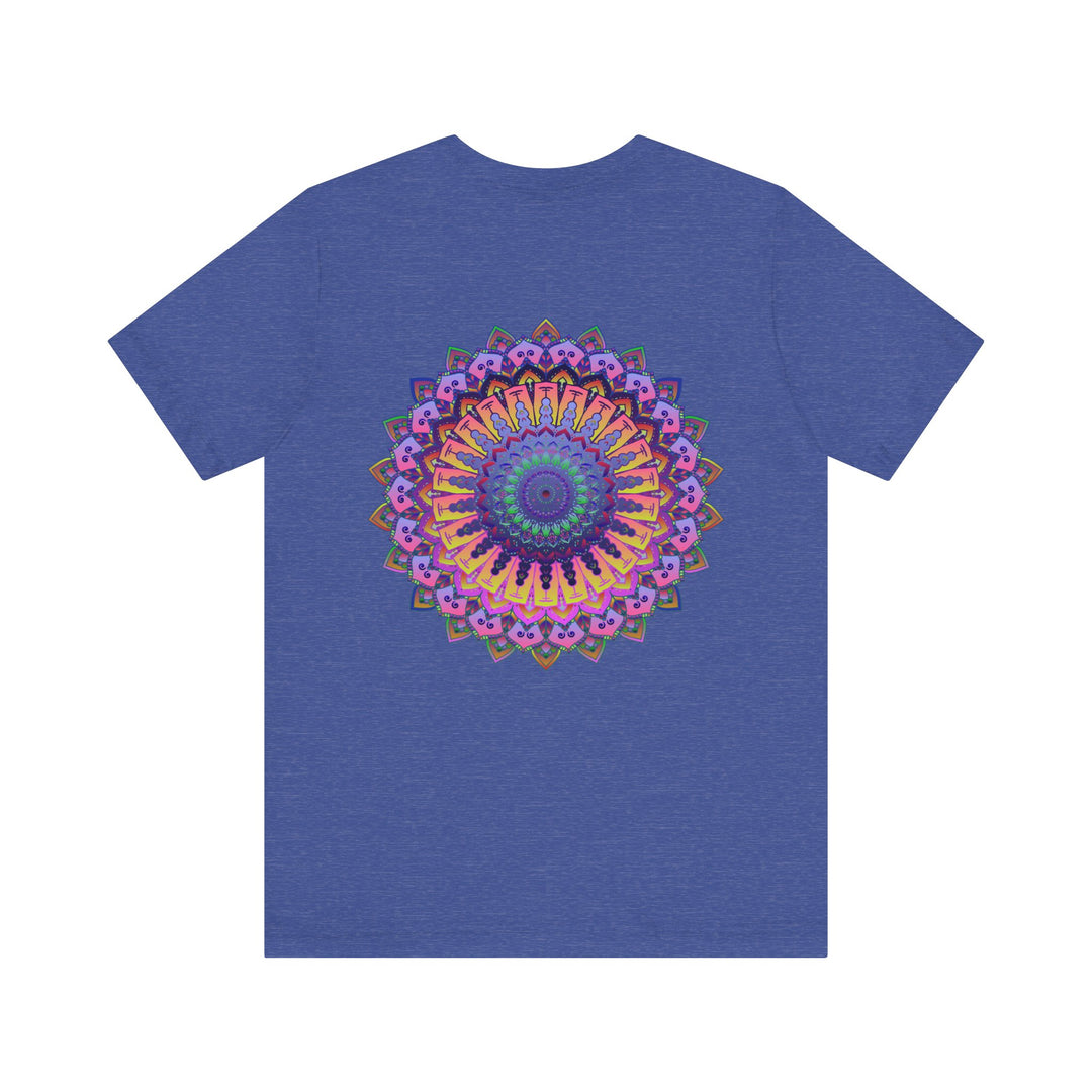 Colorful and intricate mandala design t-shirt promoting spiritual peace and harmony