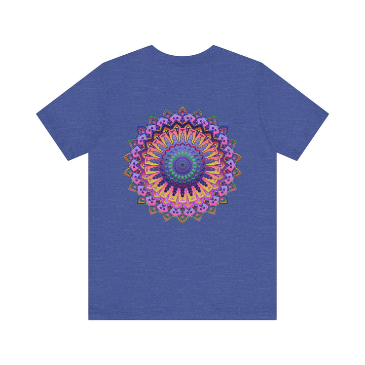 Colorful and intricate mandala design t-shirt promoting spiritual peace and harmony