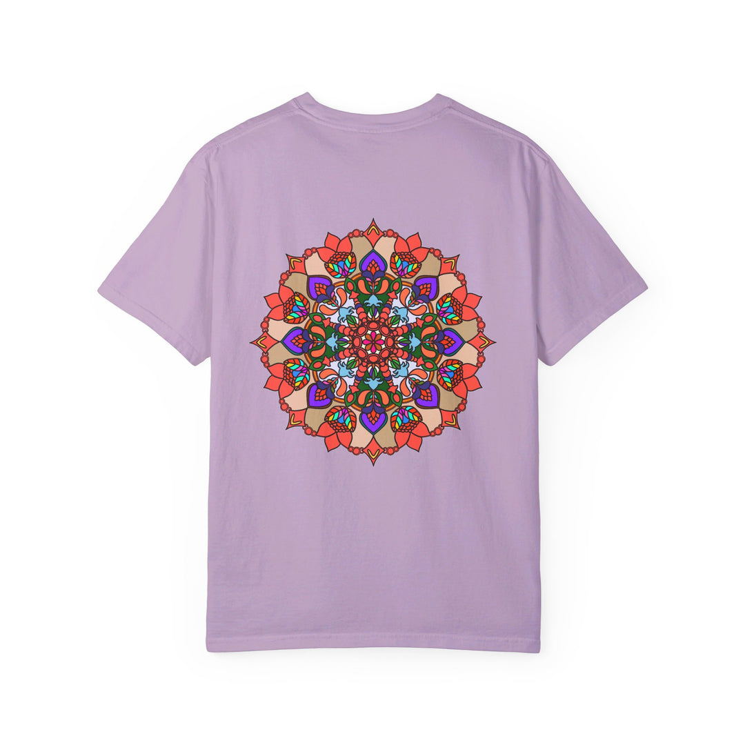 Unisex Mandala T-Shirt made of 100% Ring-Spun Cotton, featuring Hand-Drawn Mandala Art and Garment-Dyed for Extra Comfort