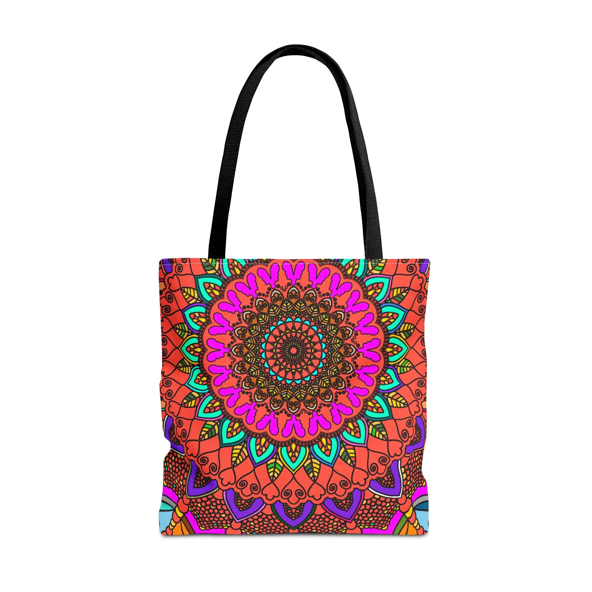Borsa tote con mandala colorati – Stampa all-over in stile boho psichedelico