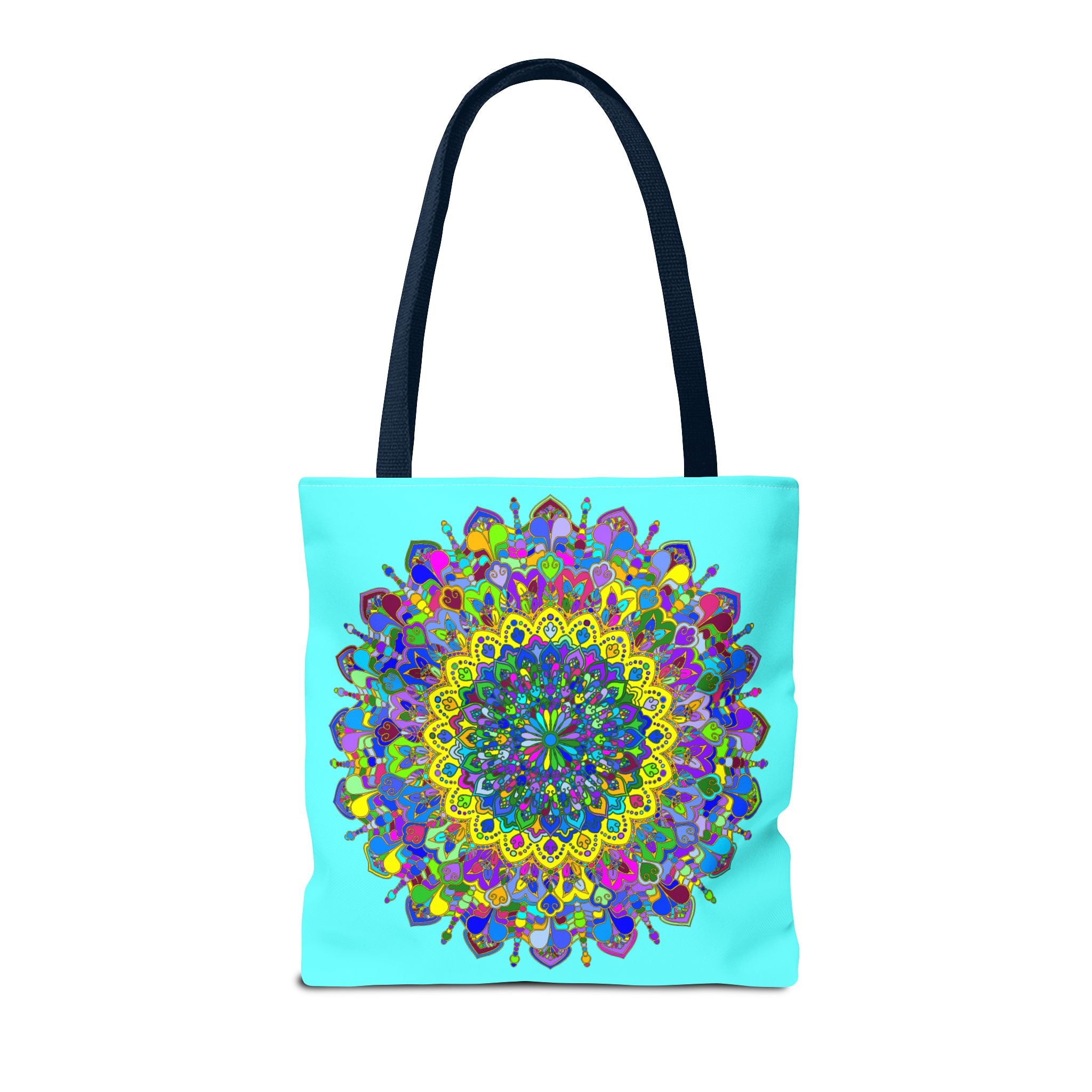 Vibrant and intricate mandala art design tote bag in various colors