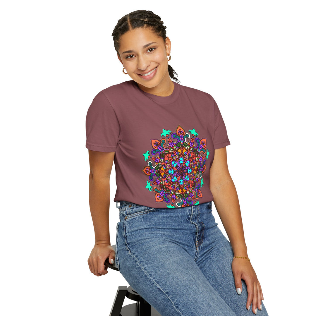 Mandala Art T-Shirt in Bold Colors for Creative Expression