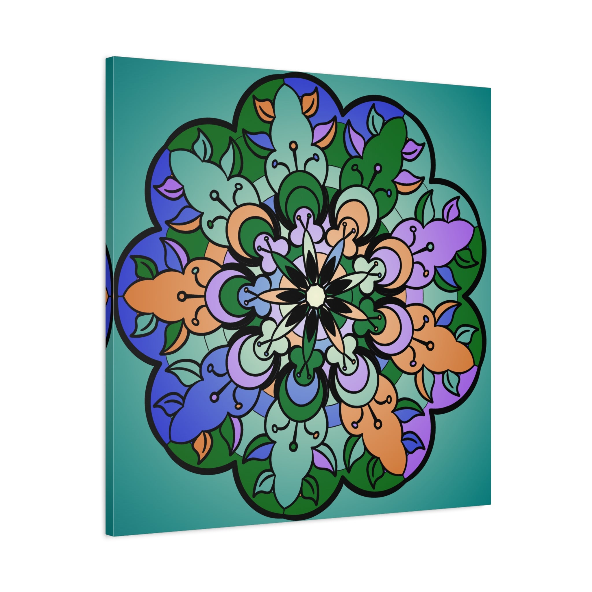 Floral Mandala Matte Canvas Wall Art