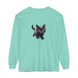 A colorful watercolor illustration of a playful kitten printed on a comfortable T-shirt