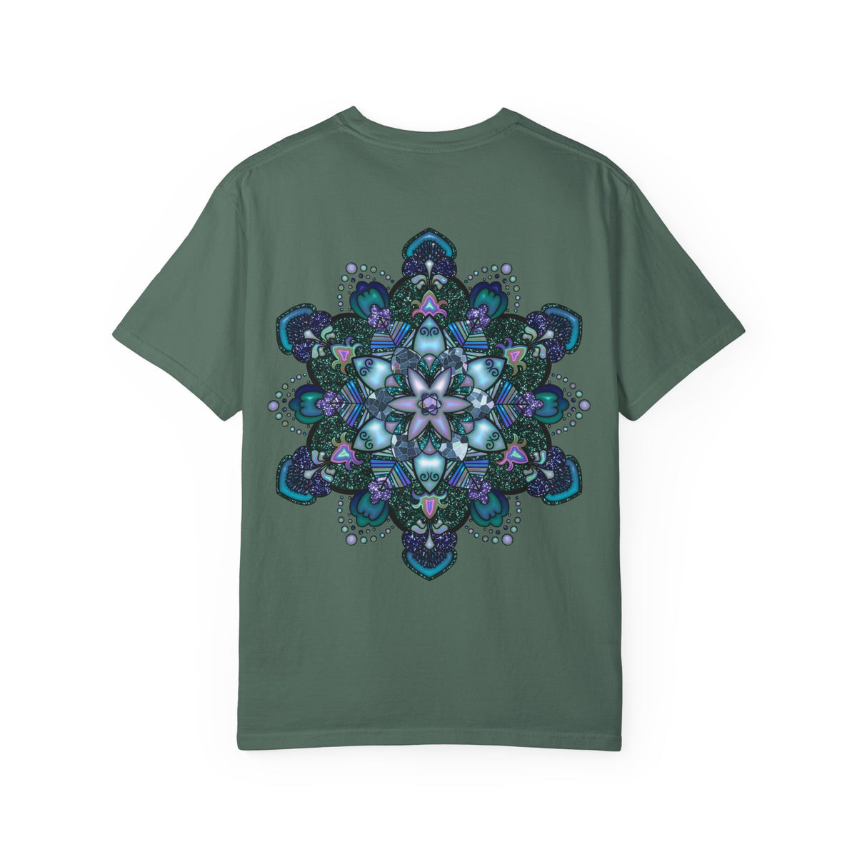 Mandala T-Shirt – Blue Purple Boho Geometric Floral Design