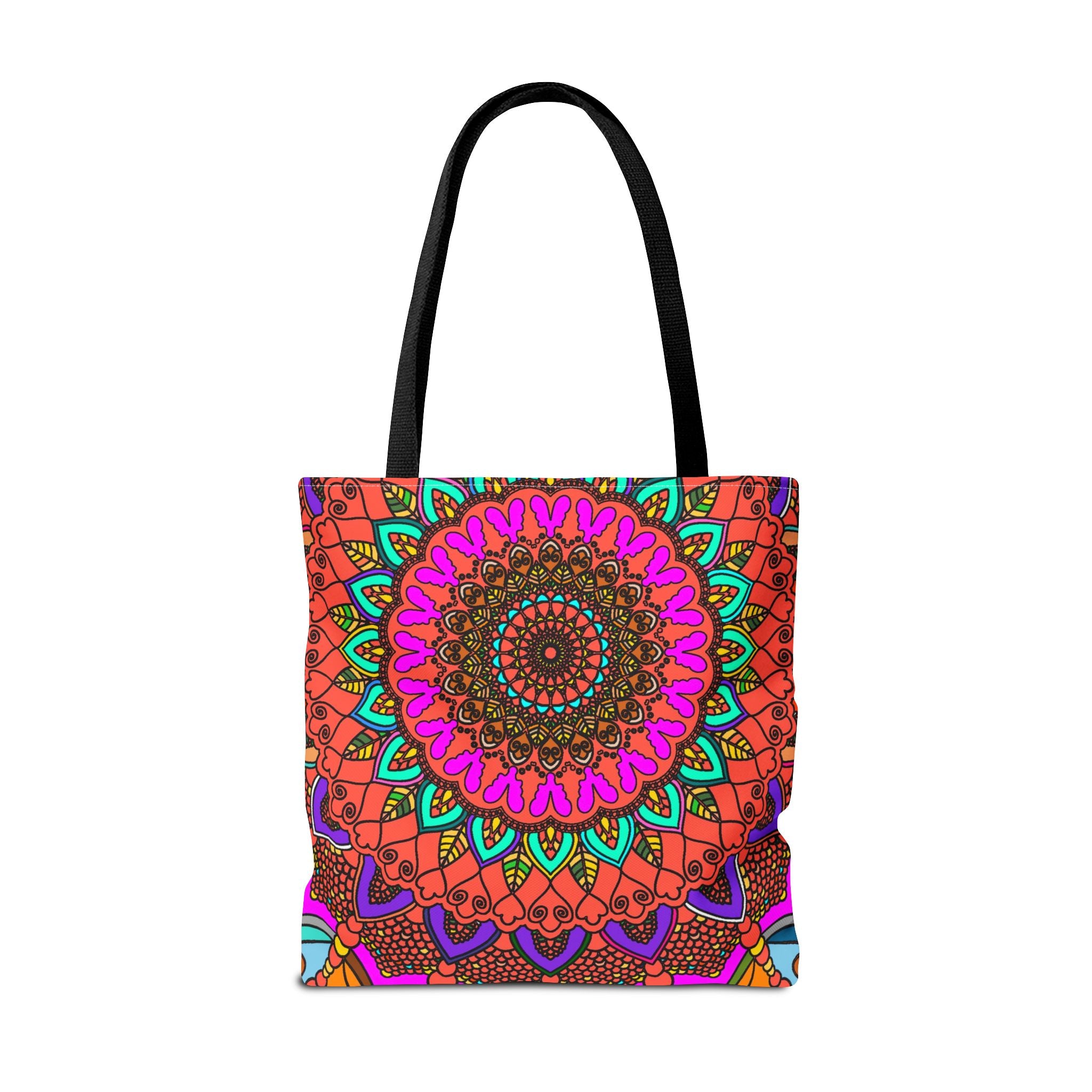 Borsa tote con mandala colorati – Stampa all-over in stile boho psichedelico