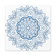 Beautiful Handmade Mandala Design Wall Art in Steel Blue on Matte Canvas, Stretched and 125 inches thick, perfect for adding a touch of elegance to any room