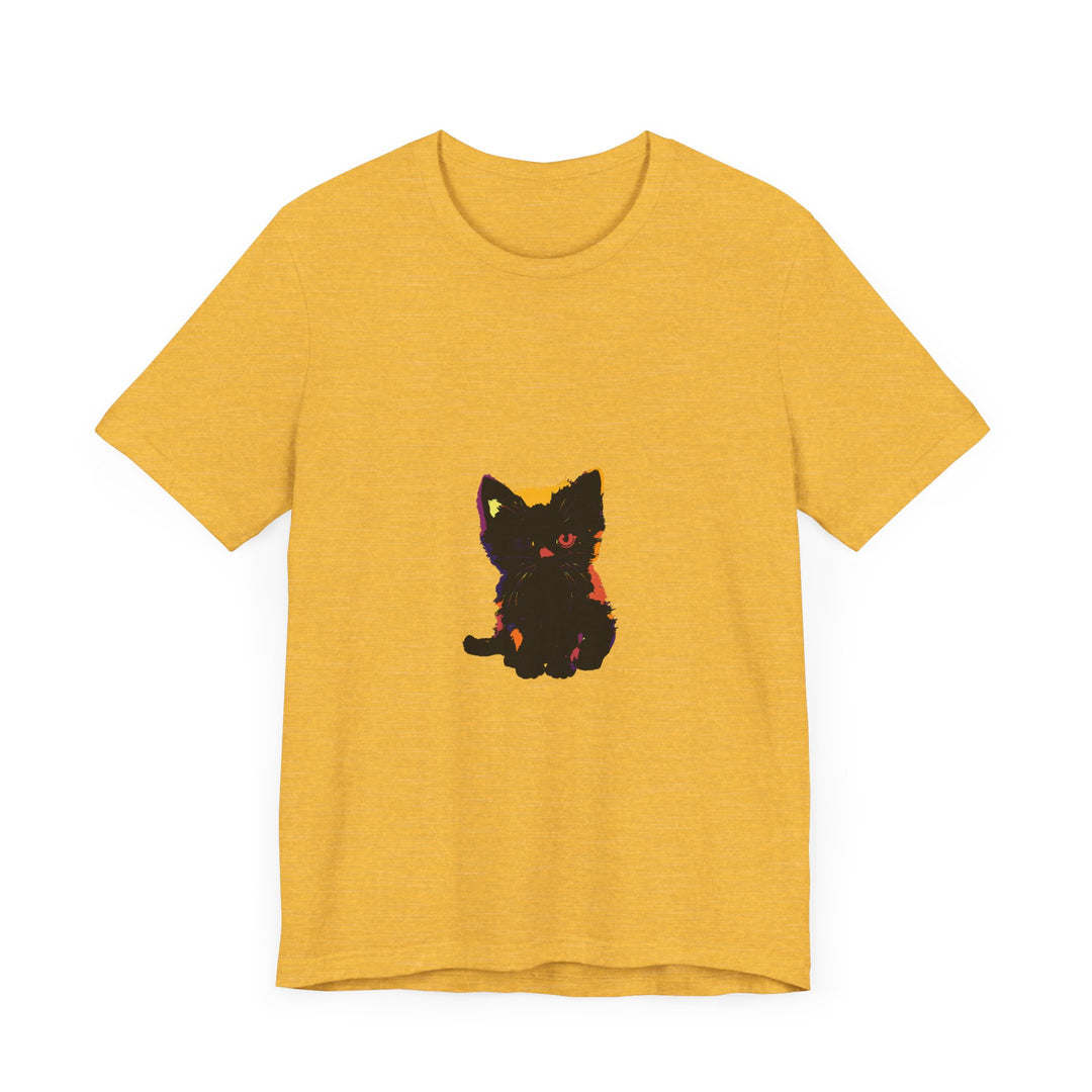 Black Cat Mystery - One Blue Eye T-Shirt, a stylish and unique design for cat lovers