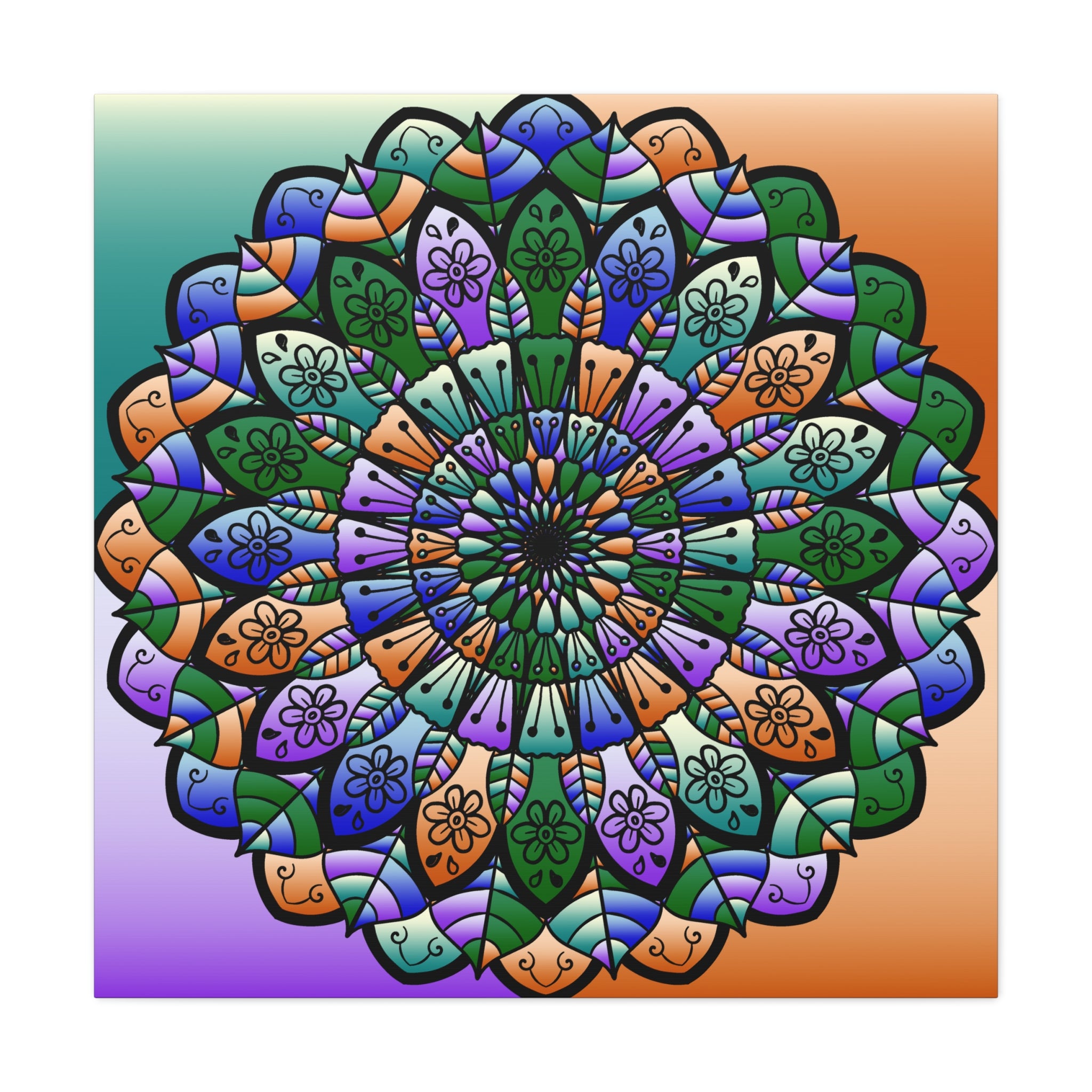 Tela artistica Mandala colorata — Arte opaca tesa