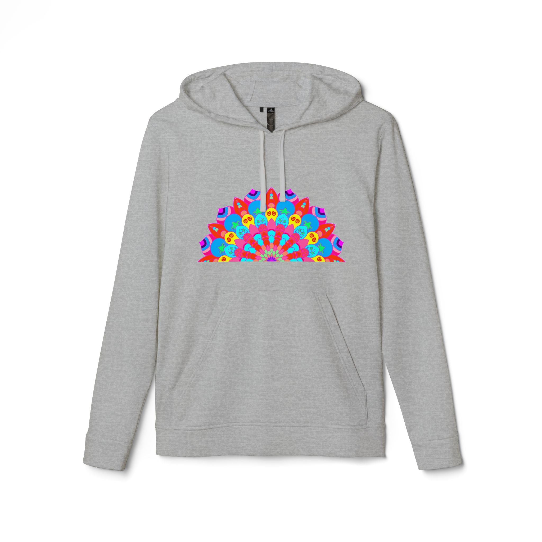 Blululi Adidas Mandala Fleece Hoodie in vibrant blue with intricate mandala design and cozy hood for stylish and comfortable everyday wear