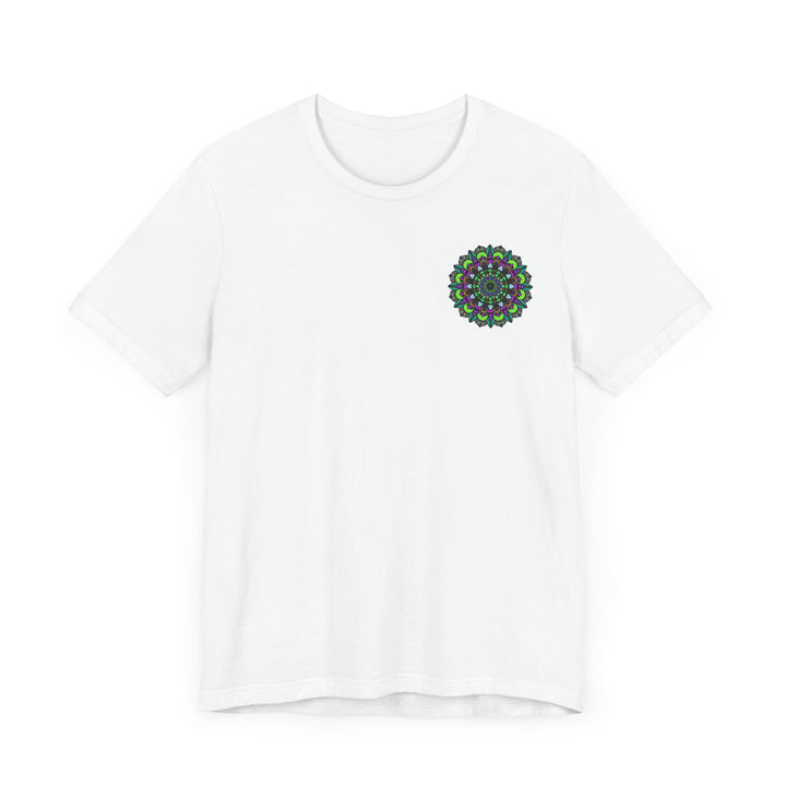 Colorful mandala peace tee featuring intricate spiritual design for harmony and balance