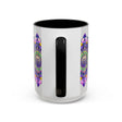 Colorful floral mandala art mug, perfect for enjoying your favorite hot beverages
