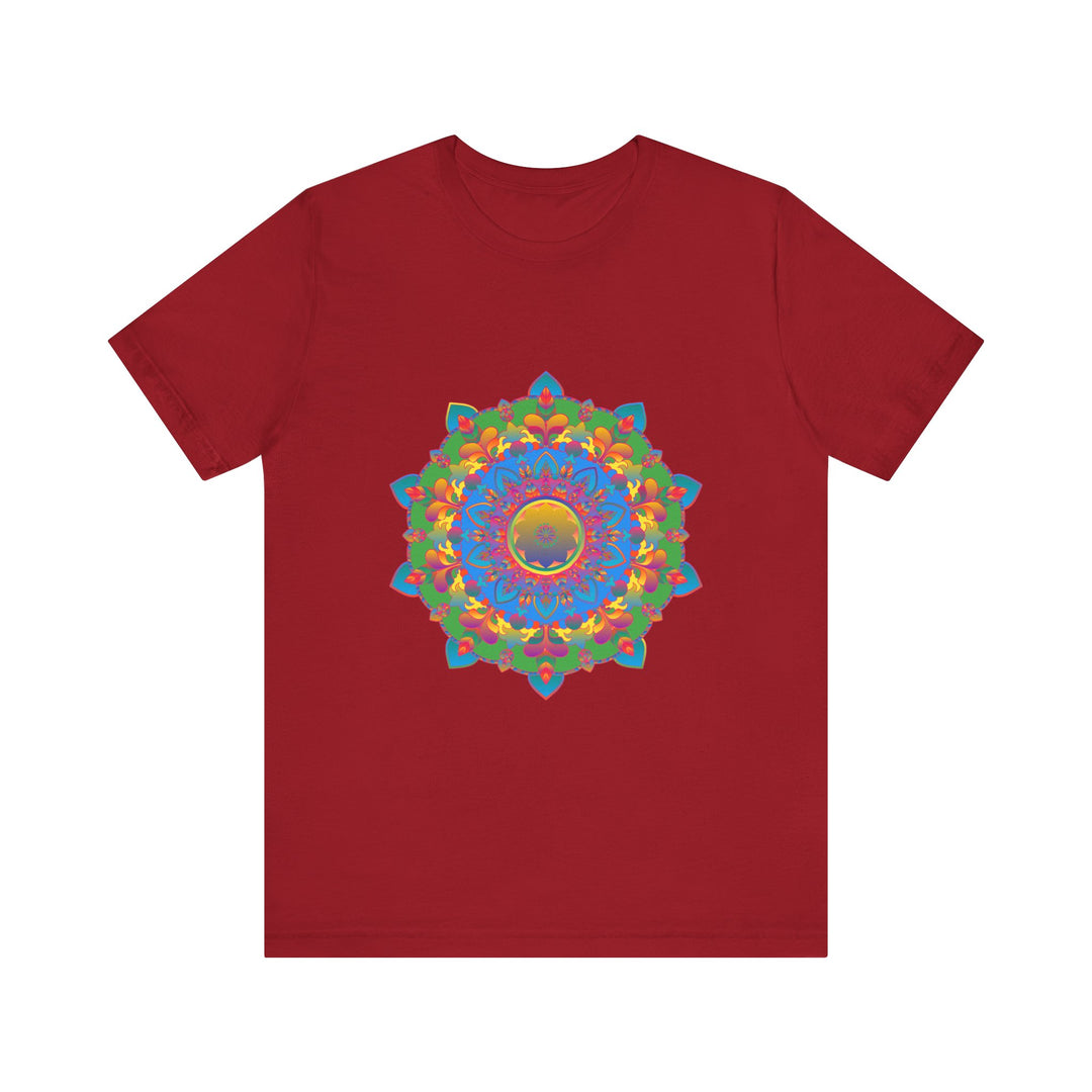 Colorful Mandala T-Shirt featuring an intricate and vibrant design perfect for adding a pop of color to your wardrobe