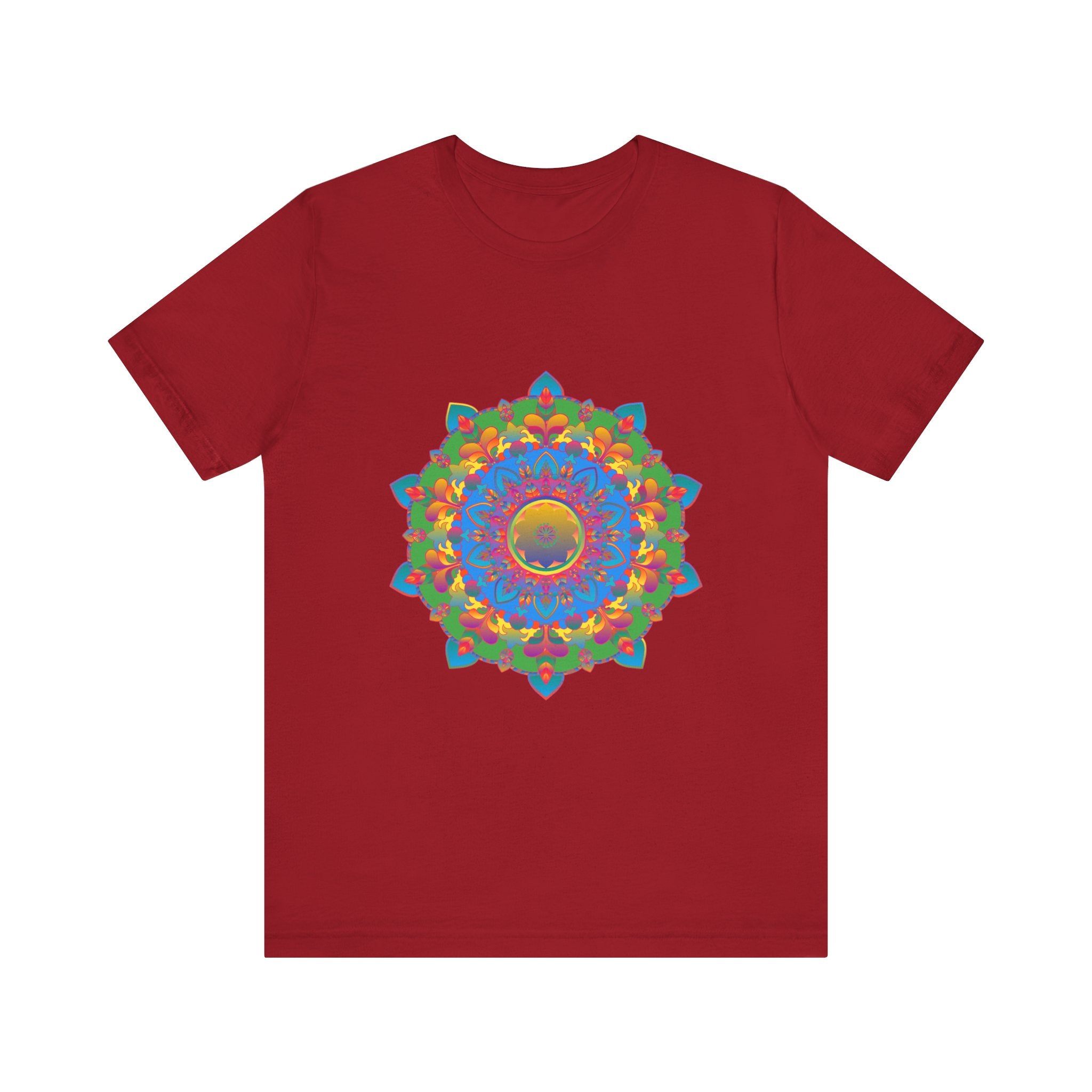 Colorful Mandala T-Shirt featuring an intricate and vibrant design perfect for adding a pop of color to your wardrobe