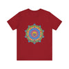 Colorful Mandala T-Shirt featuring an intricate and vibrant design perfect for adding a pop of color to your wardrobe