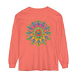 Colorful mandala design long sleeve unisex t-shirt, perfect for casual wear