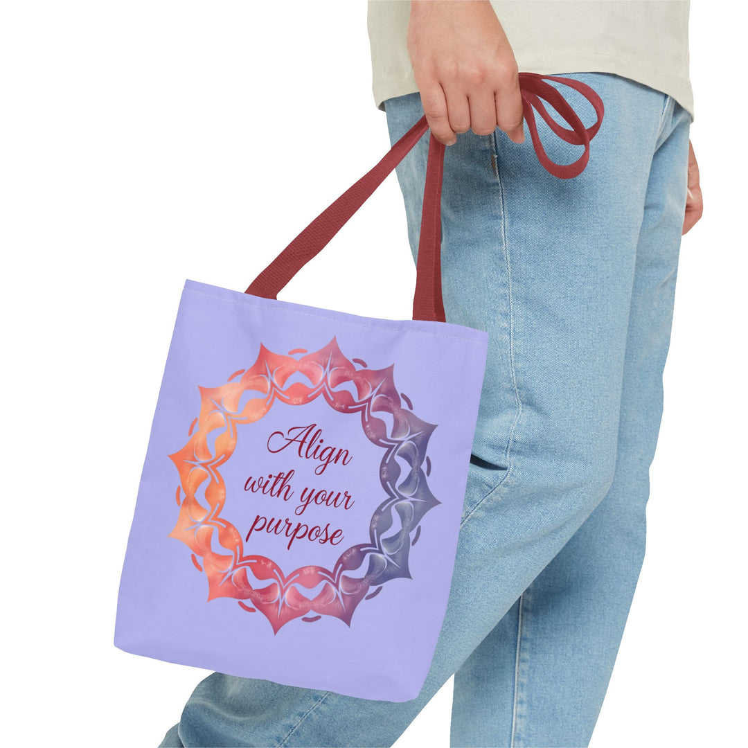 Vibrant orange and purple Mandala Tote Bag, perfect for everyday use