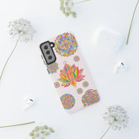 Light pink phone case with intricate mandala lotus flower design