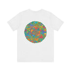 Vibrant Mandala T-Shirt featuring intricate spiritual design promoting peace and harmony