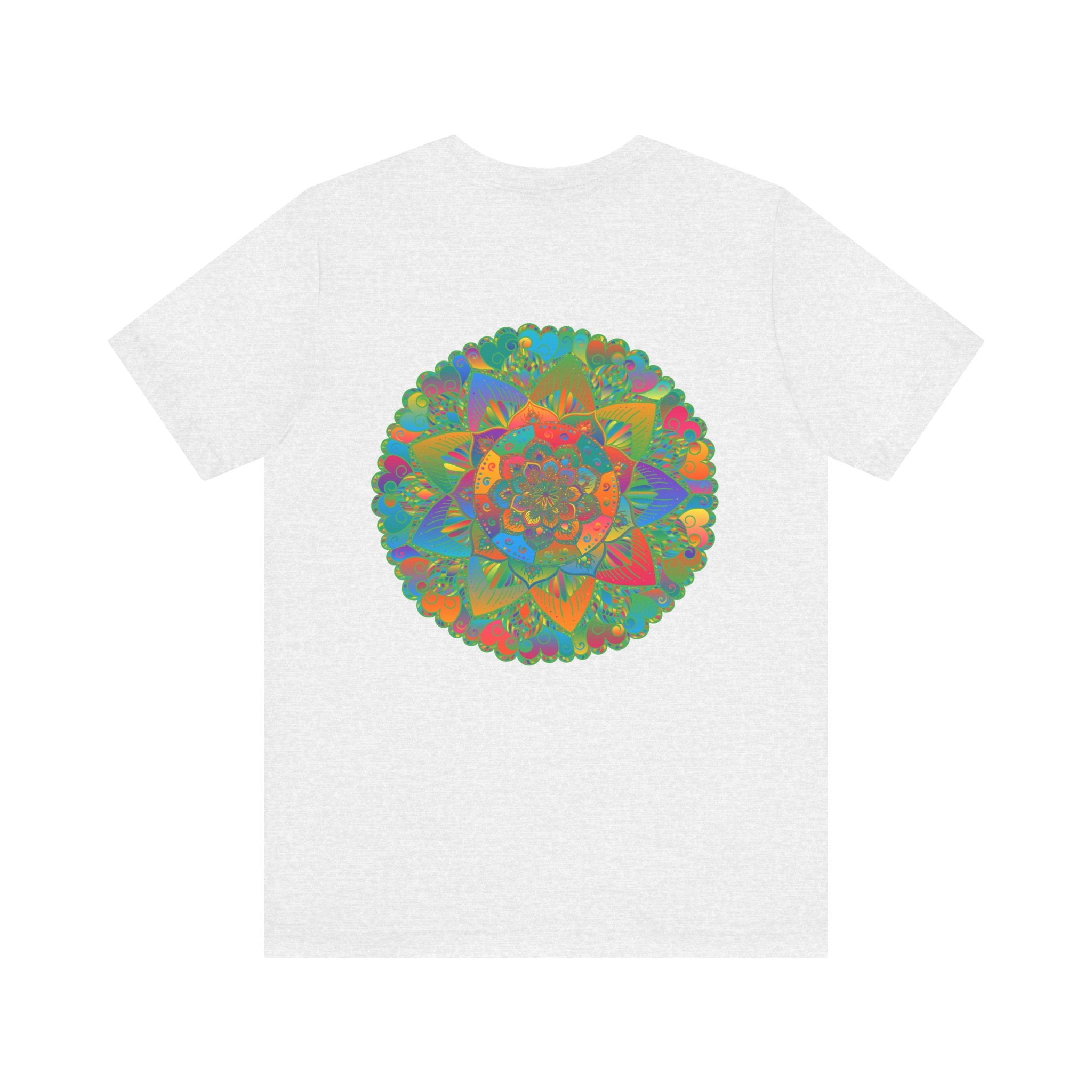 Vibrant Mandala T-Shirt featuring intricate spiritual design promoting peace and harmony