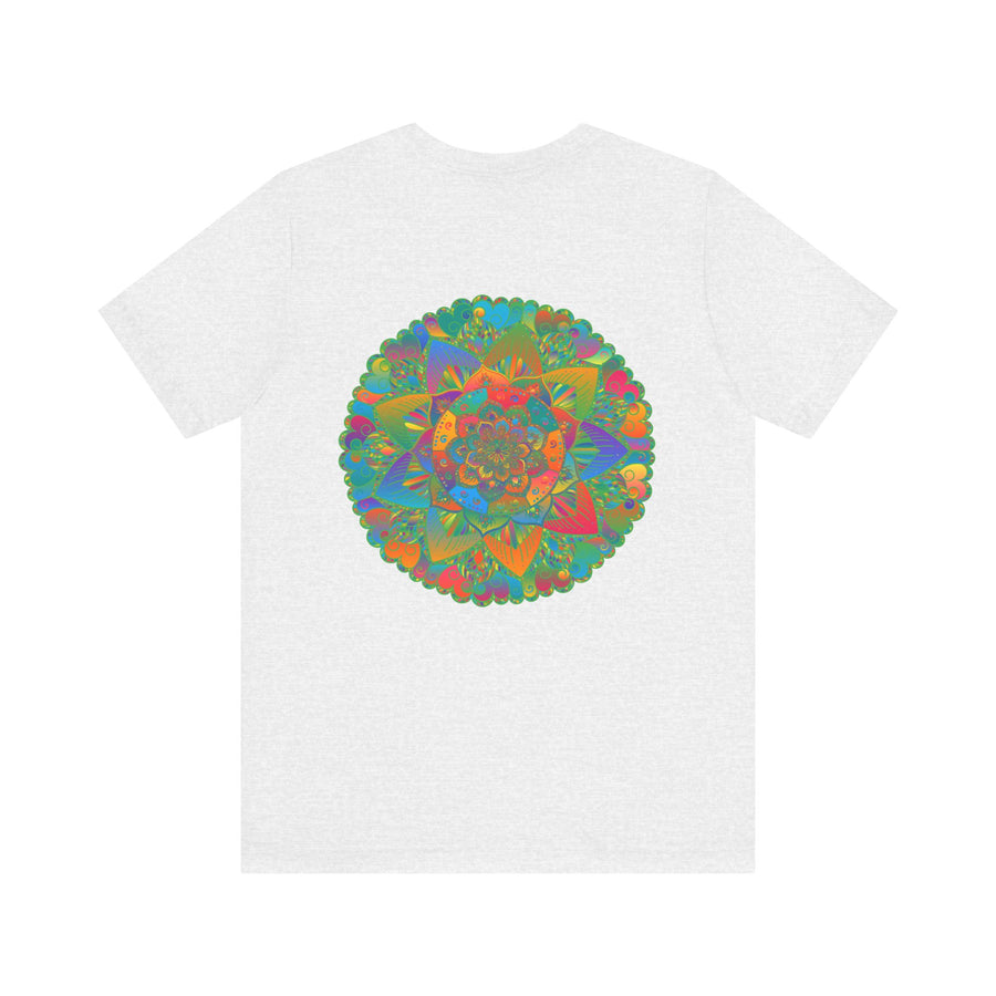 Vibrant Mandala T-Shirt featuring intricate spiritual design promoting peace and harmony