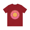 Vibrant Mandala T-Shirt featuring a colorful and symmetrical design, perfect for adding a pop of artistic flair to your wardrobe