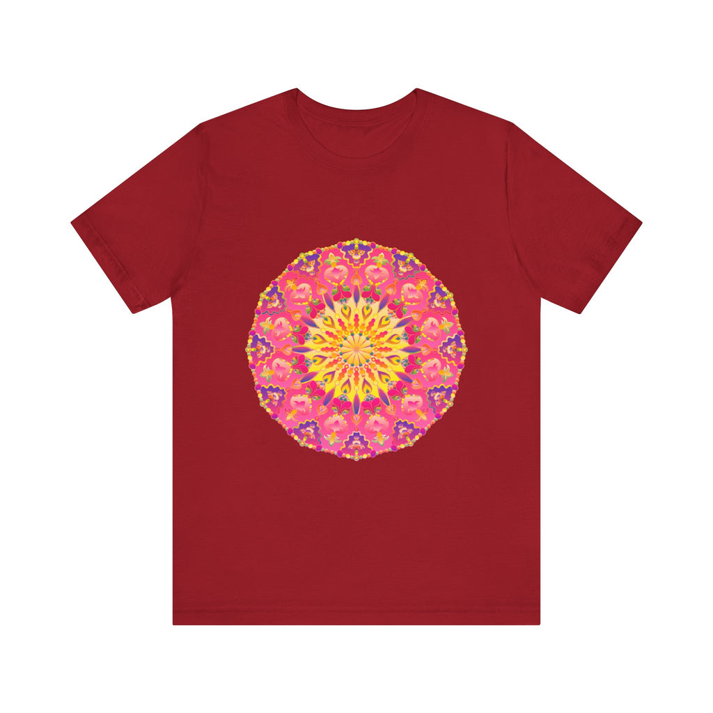 Vibrant Mandala T-Shirt featuring a colorful and symmetrical design, perfect for adding a pop of artistic flair to your wardrobe