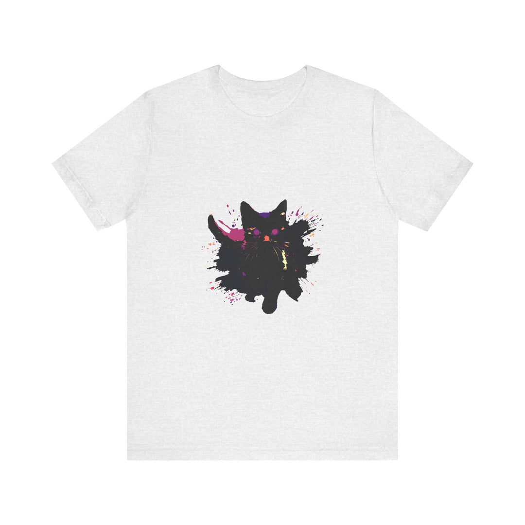 Black Cat Mystery T-Shirt featuring a bold and colorful design perfect for cat lovers and those who appreciate unique fashion