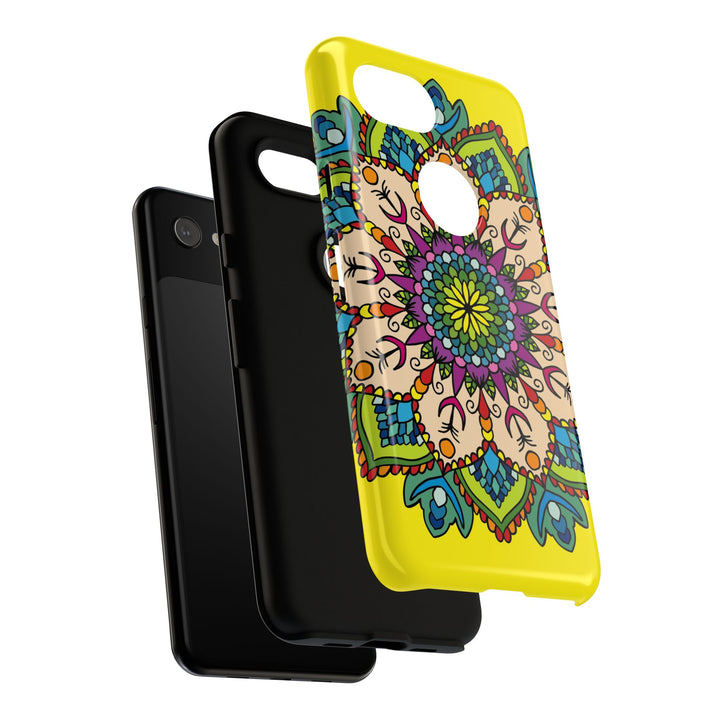 Intricate Floral Yellow Phone Case for Bold Protection and Style
