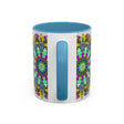 A beautiful mandala art mug featuring vibrant colors and serene design