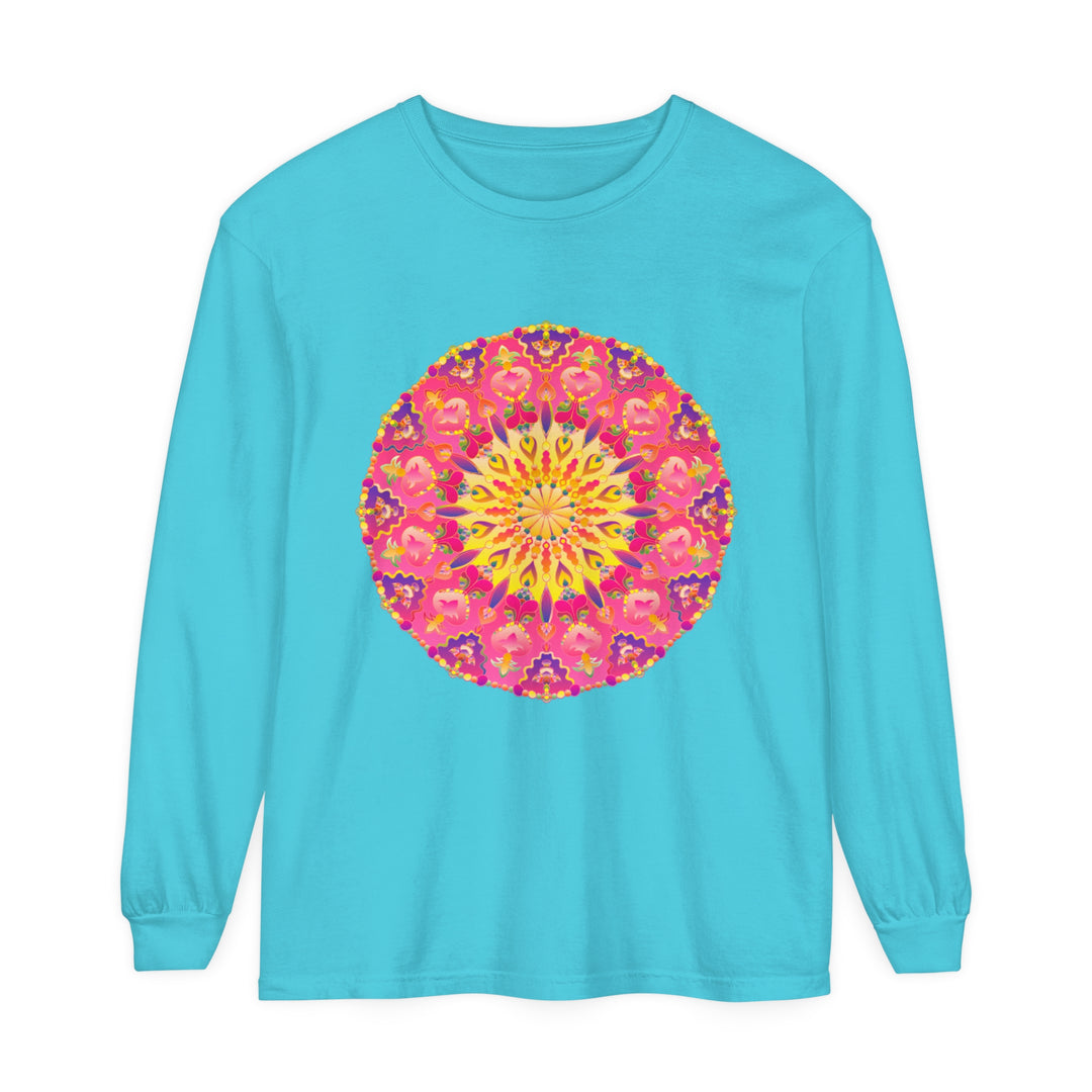 Colorful and intricate mandala design long sleeve t-shirt for all genders