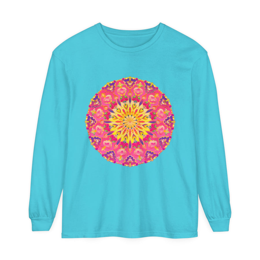 Colorful and intricate mandala design long sleeve t-shirt for all genders