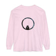 Black long sleeve unisex t-shirt with a mesmerizing sphere design